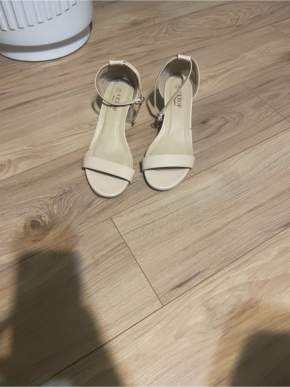 Women's Beige Ankle-Strap Sandals